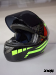 Шлем интеграл HETOSHI XD1-225 цв. Черно-зеленый  р. XL